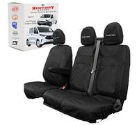 Fundas de asiento compatibles con Ford Transit Custom - Reposacabezas bordados Custom Pro - Adaptadas para adaptarse al Ford Transit Custom - Impermeable, protección resistente al agua