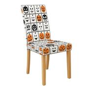 Fundas de asiento con diseño de calabaza de Halloween para sillas, fundas elásticas y lavables de elastano, divertidos protectores decorativos para sillas de comedor de temporada, 1 unidad