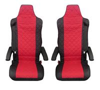 Fundas de asiento de camión, color negro y rojo, 2 piezas, diseñadas para adaptarse a Renault T, Renault C