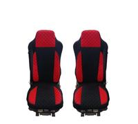 Fundas de asiento de camión diseñadas para adaptarse a Mercedes Actros MP4 MP5 2014+ terciopelo y piel ecológica roja