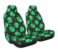 Fundas de Asiento de Coche Alien de 2 Piezas, Accesorios, Asiento Delantero Tipo butaca, Ajuste Universal, para SUV, camioneta, sedán, Mujeres y Hombres