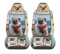 Fundas de Asiento de Coche con diseño de Perro Pug, mi Mejor Amigo, Protector Universal para Asientos Delanteros, Compatible con Coches, SUV, sedán y camionetas.