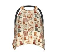 Fundas de asiento de coche con estampado floral a cuadros de vaquero, funda de lactancia transpirable, funda de lactancia, fundas para cochecito, toldo multiusos para asiento de coche, artículos