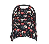 Fundas de asiento de coche con estampado floral de corazón para bebé, funda de lactancia transpirable, funda de lactancia, fundas para cochecito, toldo multiusos para asiento de coche, artículos