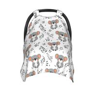Fundas de asiento de coche con estampado floral de koala para bebé, funda de lactancia transpirable, funda de lactancia, fundas para cochecito, toldo multiusos para asiento de coche, artículos