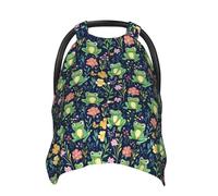Fundas de asiento de coche con estampado floral de rana, transpirable, funda de lactancia materna, fundas para cochecito, toldo multiusos para asiento de coche, artículos esenciales para bebés y niñas