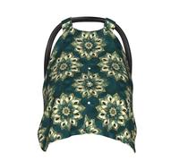 Fundas de asiento de coche con estampado floral verde, funda de lactancia transpirable, funda de lactancia, fundas para cochecito, toldo multiusos para asiento de coche, artículos esenciales para
