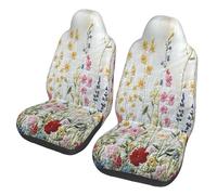 Fundas de asiento de coche con flores gigantes de primavera para asientos delanteros solo para mujeres y hombres, fundas de asiento con bolsillo organizador para SUV, camión, sedán, automóviles