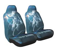 Fundas de Asiento de Coche de Astronauta de 2 Piezas, Accesorios, Asiento Delantero Tipo butaca, Ajuste Universal, para SUV, camioneta, sedán, Mujeres y Hombres