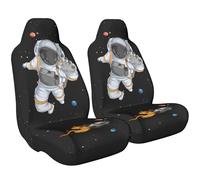 Fundas de Asiento de Coche de Astronauta de 2 Piezas, Accesorios para Coche, Juego de protección para Asientos Delanteros de Coche, Ajuste Universal para la mayoría de Coches y SUV.