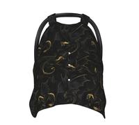 Fundas de asiento de coche de bebé con estampado de dragón negro y dorado, funda de lactancia transpirable, funda de lactancia, fundas para cochecito, toldo multiusos para asiento de coche, artículos