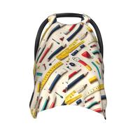 Fundas de asiento de coche de bebé con estampado de reglas de colores, funda de lactancia transpirable, funda de lactancia, fundas para cochecito, toldo multiusos para asiento de coche, artículos