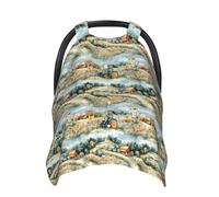 Fundas de asiento de coche de bebé con estampado de tractor de flores de pueblo, funda de lactancia transpirable, funda de lactancia, fundas para cochecito, toldo multiusos para asiento de coche