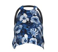Fundas de asiento de coche de bebé con estampado floral azul marino hawaiano, funda de lactancia transpirable, funda de lactancia, fundas para cochecito, toldo multiusos para asiento de coche