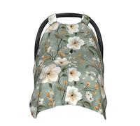 Fundas de asiento de coche de bebé con estampado floral blanco brillante, funda de lactancia transpirable, funda de lactancia, fundas para cochecito, toldo multiusos para asiento de coche, artículos