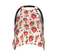 Fundas de asiento de coche de bebé con estampado floral de fresa brillante, funda de lactancia transpirable, funda de lactancia, fundas para cochecito, toldo multiusos para asiento de coche, artículos