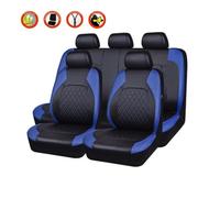 Fundas de asiento de coche de cuero sintético compatibles con Volkswagen Golf, Amarok, Canyon, Aventura, Atlas, Beetle, Jetta, Bora, CC.(5Seats-blue)