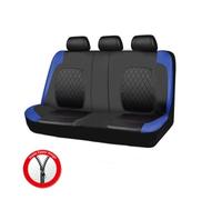 Fundas de asiento de coche de cuero sintético compatibles con Volkswagen Golf, Amarok, Canyon, Aventura, Atlas, Beetle, Jetta, Bora, CC.(Backseat-blue)