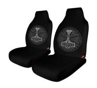 Fundas de Asiento de Coche escandinavas con diseño de Martillo de Thor y Vikingo de mitología nórdica, protección de Asientos para Mujeres y niñas, adecuadas para la mayoría de vehículos, automóviles