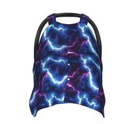 Fundas de asiento de coche para bebé con estampado de relámpago morado y azul, funda de lactancia transpirable, funda de lactancia, fundas para cochecito, toldo multiusos para asiento de coche