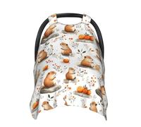 Fundas de asiento de coche para bebé con estampado floral naranja de conejillo de indias, funda de lactancia transpirable, funda de lactancia, fundas para cochecito, toldo multiusos para asiento de