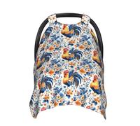 Fundas de asiento de coche para bebé con estampado floral vintage de pollo, funda de lactancia transpirable, funda de lactancia, fundas para cochecito, toldo multiusos para asiento de coche, artículos