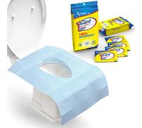 Fundas de asiento de inodoro desechables 100% impermeables (30 unidades) - Fundas desechables para asiento de inodoro para adultos y niños - Accesorios de viaje para baños públicos, aviones, camping