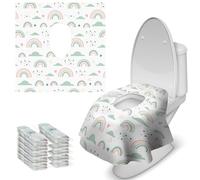 Fundas de asiento de inodoro desechables, 20 piezas extra grandes impermeables para niños pequeños y adultos, portátiles envueltas individualmente, esenciales de viaje para niños, entrenamiento de
