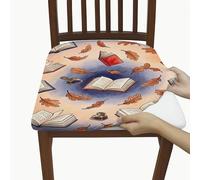 Fundas de asiento de libro para sillas, botella de tinta de hojas de otoño, naranja, elastano, lavable, elástica, transpirable, decoración para comedor, cocina, banquete, 6 piezas