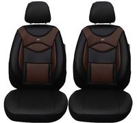 Fundas de Asiento de Piel sintética para Asientos de Coche compatibles con Audi Q7 4L 2005 - 2015, Conductor y Pasajero, Funda Protectora de Asiento FB:D103 (Negro/marrón)