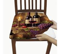 Fundas de asiento de uvas para sillas, botellas de vino clásico rústicas de otoño, burdeos, elastano, lavables, elásticas, transpirables, para decoración de cocina, oficina, conferencias, 6 piezas
