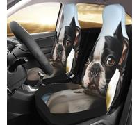 Fundas de asiento delantero de perro Boston Terrier, fundas de asiento de coche solo asientos delanteros, fundas protectoras de asiento de vehículo para automóviles, funda protectora universal para