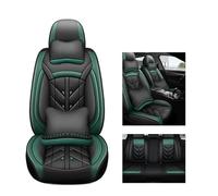Fundas de Asiento Funda de asiento universal de cuero sintético para Ford para Mondeo MK4, cobertura total Fundas Asientos Coche(Black Green 5 Seat J)