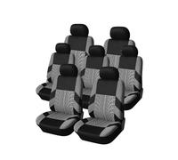 Fundas de Asiento Fundas Universales Para Asientos Coche Con Estampado Neumáticos, Protector Asiento Coche 7 Plazas Para Coche, Camión O Furgoneta Fundas para asientos(7pcs-gray)