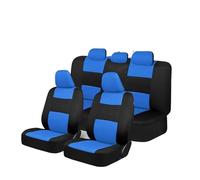Fundas de Asiento Juego De Fundas Universales Para Asientos Coche Con Fundas Para Volante Y 2 Protectores De Hombros. Asiento Trasero Divisible. Fundas Asientos Coche(Blue)