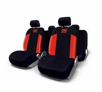 Fundas de asiento Omp juego completo para coche negra y roja