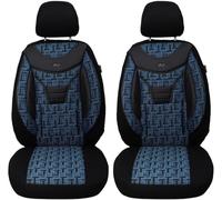 Fundas de Asiento para Coche compatibles con Alfa Romeo Stelvio 2017 para Conductor y Pasajero, Color Azul y Negro