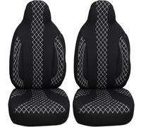 Fundas de Asiento para Coche compatibles con Fiat Doblo 1 2000 - 2010, para Conductor y copiloto, Color Negro y Blanco