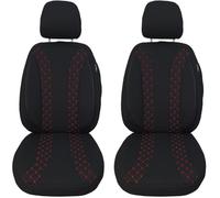 Fundas de Asiento para Coche compatibles con Ford Tourneo Transit Connect 2 2013 - 2018, para Conductor y copiloto, Color Negro y Rojo