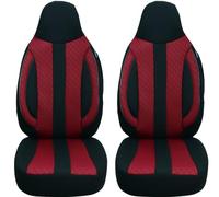 Fundas de Asiento para Coche compatibles con Seat Exeo 2008 - 2013, para Conductor y copiloto, Color Negro/Burdeos