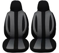 Fundas de Asiento para Coche compatibles con Skoda Octavia 1 Tipo 1U 1996 - 2010, para Conductor y copiloto, Color Negro/Gris