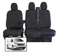Fundas de asiento para Ford Transit Custom 2024 en adelante, conductor a medida y pasajero doble, impermeable, resistente, duradera, fácil de instalar, funda de asiento personalizada para Ford Transit