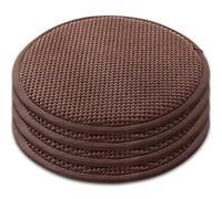 Fundas de asiento redondas para taburetes de 35 cm, 4 unidades, cojines redondos para sillas de cocina, antideslizantes con lazos elásticos, lavables a máquina, taburete alto de bar bistró