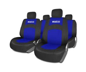 Fundas de asiento Sparco juego completo para coche negra y azúl