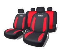 Fundas de asiento Sparco juego completo para coche negra y roja