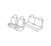 Fundas de asiento superiores - Gris/Negro - compatibles para Fiat 500 (07/07>06/15) - Fiat 500C (07/09>06/15)