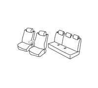 Fundas de asiento superiores - Negro/Azul - compatibles con Yaris 5p (10/11>08/20) Stella, Luna, Style, Sport