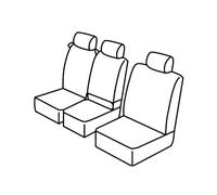 Fundas de asiento superiores - Negro/Rojo - compatibles con Transit Connect (11/13>03/17)