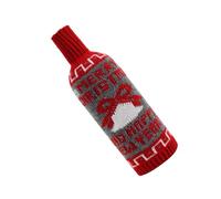 Fundas de botellas de vino de punto de Navidad para decoraciones de mesa navideñas con diseños clásicos de renos/árboles
