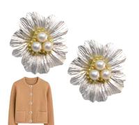 Fundas de botones de flores, 2 piezas de fundas de botones para prendas | de perlas decorativos en forma de flor para hombre y mujer, camisas, ropa, blusas, accesorios de ropa, ideal para una